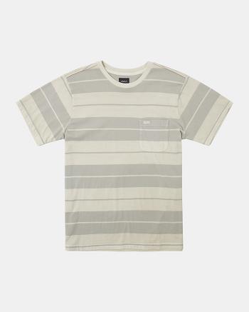 Manga corta Rvca PTC Stripe T-Shirt Hombre Plateadas | GCOUC21837