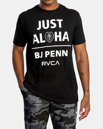 Manga corta Rvca Penn Just Aloha Tee Hombre Negras | GCOEC45267