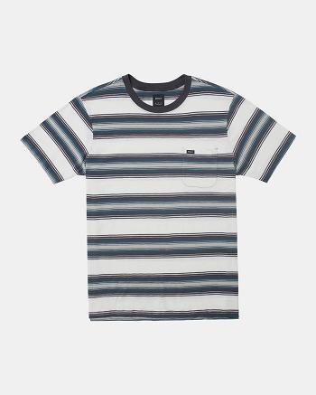 Manga corta Rvca Polanco Stripe Tee Hombre Blancas | ZCONQ16791