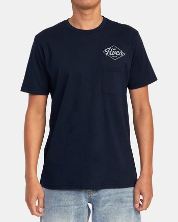 Manga corta Rvca RVCA Plate Tee Hombre Azul Marino | TCOPQ81651