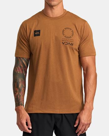 Manga corta Rvca VA Mark Tee Hombre Tobacco | COEGJ50639