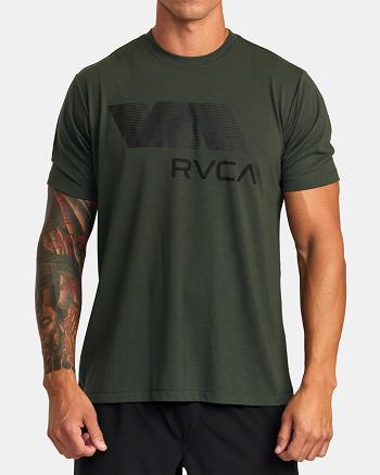 Manga corta Rvca VA RVCA Blur Tee Hombre Verde Oliva Oscuro | COJKU10200