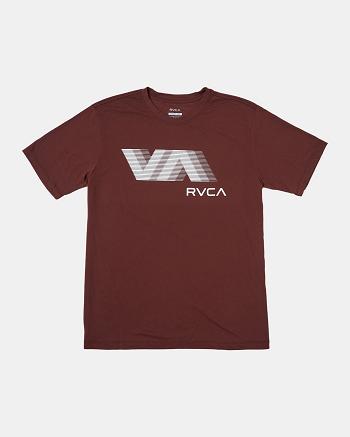 Manga corta Rvca VA RVCA Blur Tee Hombre Mahogany | COXBR19682