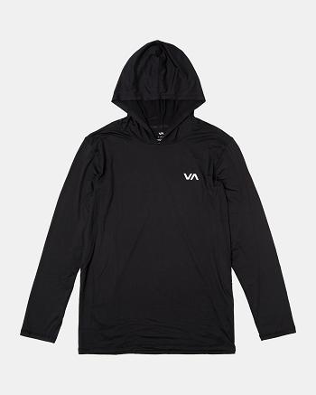 Manga larga Rvca Deporte Vent Technical Encapuchado Hombre Negras | SCONY22268