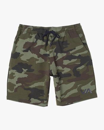 Pantalones Cortos Para Correr Rvca Deporte Elastic IV Hombre Verde Camuflaje | COZDE14309