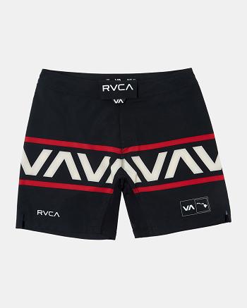 Pantalones Cortos Para Correr Rvca Hawaii Fight Scrapper Hombre Negras | COEAH87712