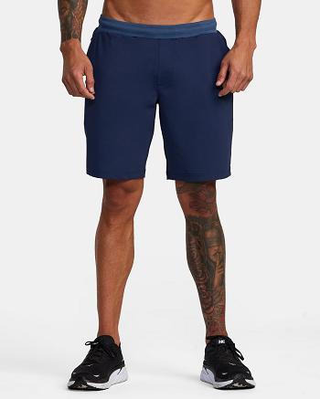 Pantalones Cortos Para Correr Rvca VA Deporte Trainer Elastic Hombre Azules | GCOEC89014