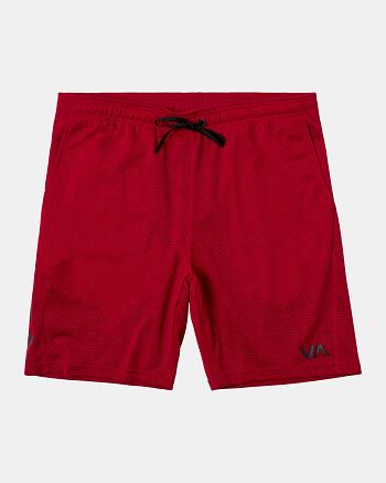 Pantalones Cortos Para Correr Rvca VA MESH SPORT Hombre Rojas | UCOTG12326