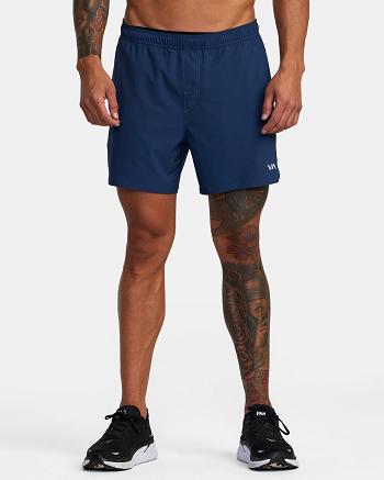 Pantalones Cortos Para Correr Rvca Yogger Jogger Elastic Hombre Azules | DCOKV81787