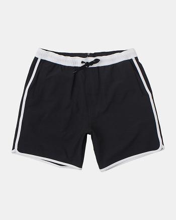 Pantalones Cortos Para Correr Rvca Yogger Híbrido Elastic Hombre Negras | UCOND67854