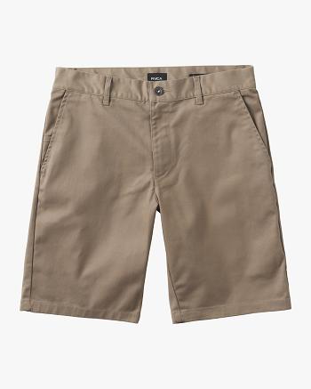 Pantalones Cortos Rvca Boys Weekday Stretch Niño Kaki Oscuro | SCOVO88685