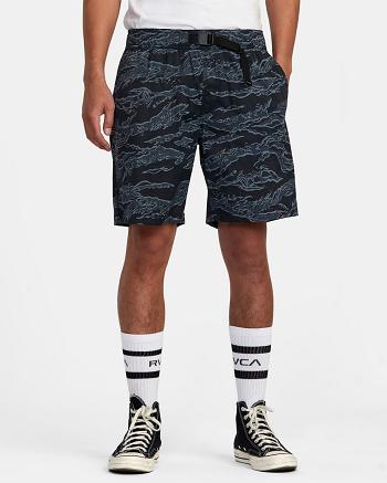 Pantalones Cortos Rvca Civic Híbrido Hombre Negras Camuflaje | COCVG64650