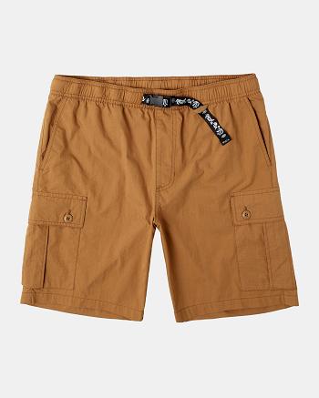 Pantalones Cortos Rvca Civic Utility 18 Elastic Hombre Camel | ACOWC41015