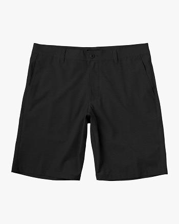 Pantalones Cortos Rvca Daggers Híbrido Chino 18 Hombre Negras | FCOHY73055