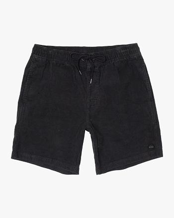 Pantalones Cortos Rvca Escape Corduroy 16 Niño Negras | COXMI82874