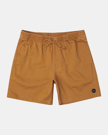 Pantalones Cortos Rvca Escape Elastic 17 Hombre Camel | FCOHY27429