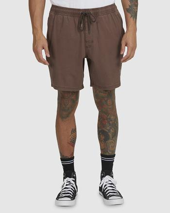 Pantalones Cortos Rvca Escape Elasticized Hombre Cafe | COCIF47027