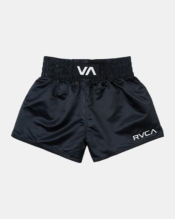 Pantalones Cortos Rvca Muay Thai Mod Elastic Boxing 15 Hombre Negras | COQCS16114