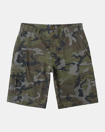 Pantalones Cortos Rvca Recession Colección Americana Cargo Hombre Camuflaje | CONEJ98735