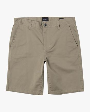 Pantalones Cortos Rvca Weekend Stretch Chino 20 Hombre Kaki | FCOUI76095