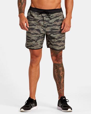 Pantalones Cortos Rvca Yogger Híbrido Elastic Atléticos 17 Hombre Camuflaje | ACODF64478