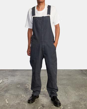 Pantalones Rvca Chainmail Relaxed Fit Overalls Hombre Azules | COIIZ47666