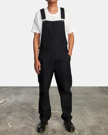 Pantalones Rvca Chainmail Relaxed Fit Overalls Hombre Negras | FCOHY45963