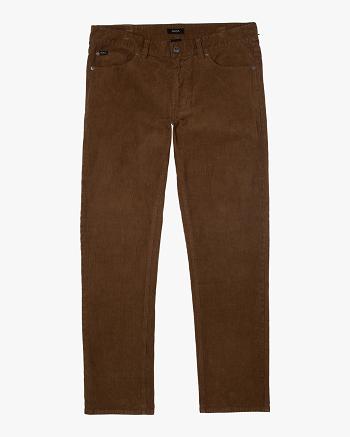 Pantalones Rvca Daggers Pigment Corduroy Hombre Marrones | UCOTG24100