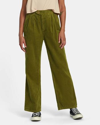 Pantalones Rvca Hudson Anchos Leg Mujer Monstera | UCOTG61791