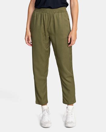 Pantalones Rvca New Yume Beach Mujer Verde Oliva Oscuro | COZPD16175