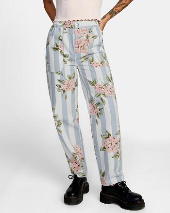 Pantalones Rvca Scrunchie High Cintura Mujer Cloud | LCOTR33755