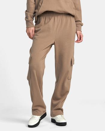 Pantalones Rvca Test Drive Cargo Mujer Kaki Oscuro | COJBT96816