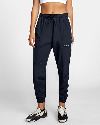 Pantalones Rvca VELOCITY STRETCH TRACK Mujer Black/White | XCOBH46055