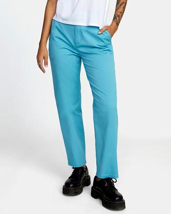 Pantalones Rvca Week-end Stretch Chino Mujer Azules | ACODF56124