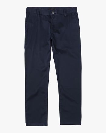 Pantalones Rvca Weekend Stretch Chino Hombre Azul Marino | COJKU74062