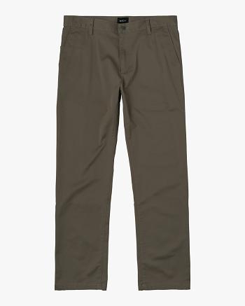 Pantalones Rvca Weekend Stretch Chino Hombre Verde Oliva | XCOBH37008