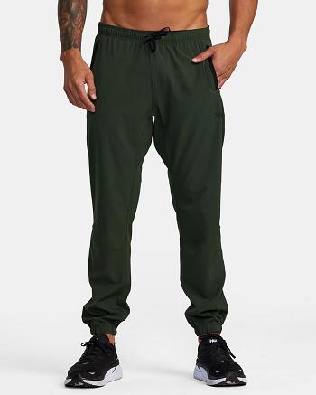 Pantalones Rvca Yogger Pista II Hombre Verde Oliva Oscuro | COZPD27953