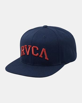 Sombreros Rvca Arched Snapback Hombre Azules | GCOUC72019