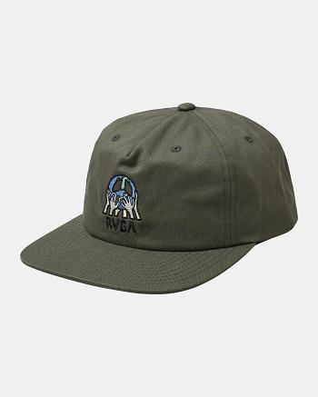 Sombreros Rvca Earth Corp Snapback Hombre Verde Oliva | ZCONQ91972