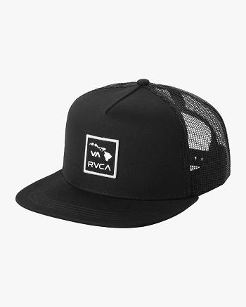 Sombreros Rvca Islands Patch Trucker Hombre Negras | COQCS18886