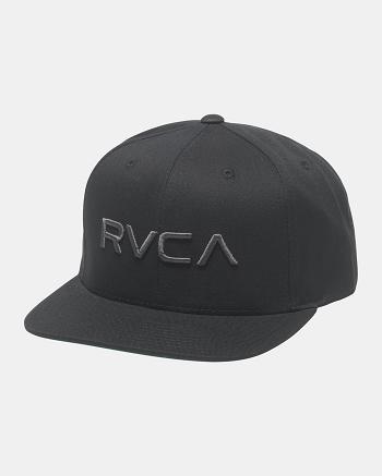 Sombreros Rvca Twill Snapback II Hombre Black/Charcoal | CONEJ86993