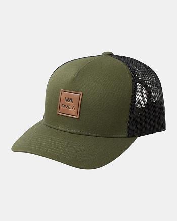 Sombreros Rvca VA All The Way Curved Brim Trucker Hombre Verde Oliva | COQAV71716