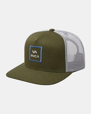 Sombreros Rvca VA All The Way Trucker Hombre Verde Oliva | COJBT62724