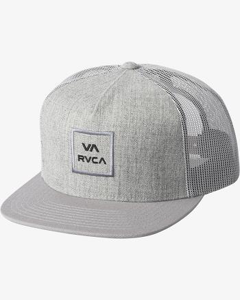 Sombreros Rvca VA All The Way Trucker Hombre Heather Grey/Black | DCOVO38502