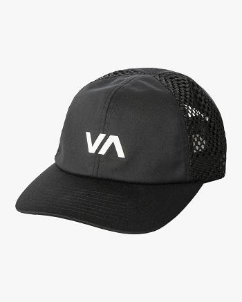 Sombreros Rvca Vent Strapback Hombre Negras | QCOWA11837