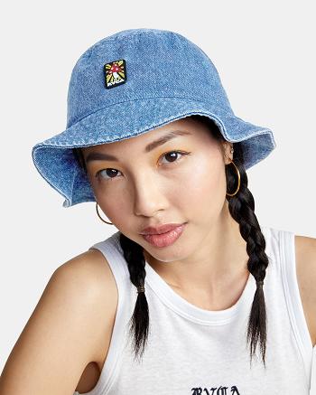 Sombreros Rvca Woke Bucket Mujer Azules Claro | ECOVG46811