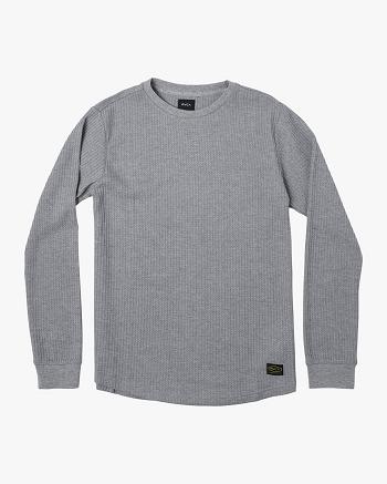 Sudadera Con Capucha Rvca Day Shift Long Sleeve Thermal Hombre Gris | GCOUC18393