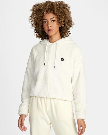 Sudadera Con Capucha Rvca Fuzzy Zip-Up Fleece Mujer Cloud | PCOQX20916