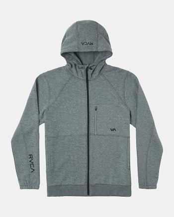 Sudadera Con Capucha Rvca Tech Zip-Up Fleece II Hombre Athletic Heather | FCOUI30391