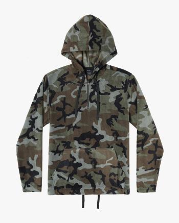 Sudadera Con Capucha Rvca Yukon Quarter Zip Pullover Hombre Camuflaje | PCOER10096